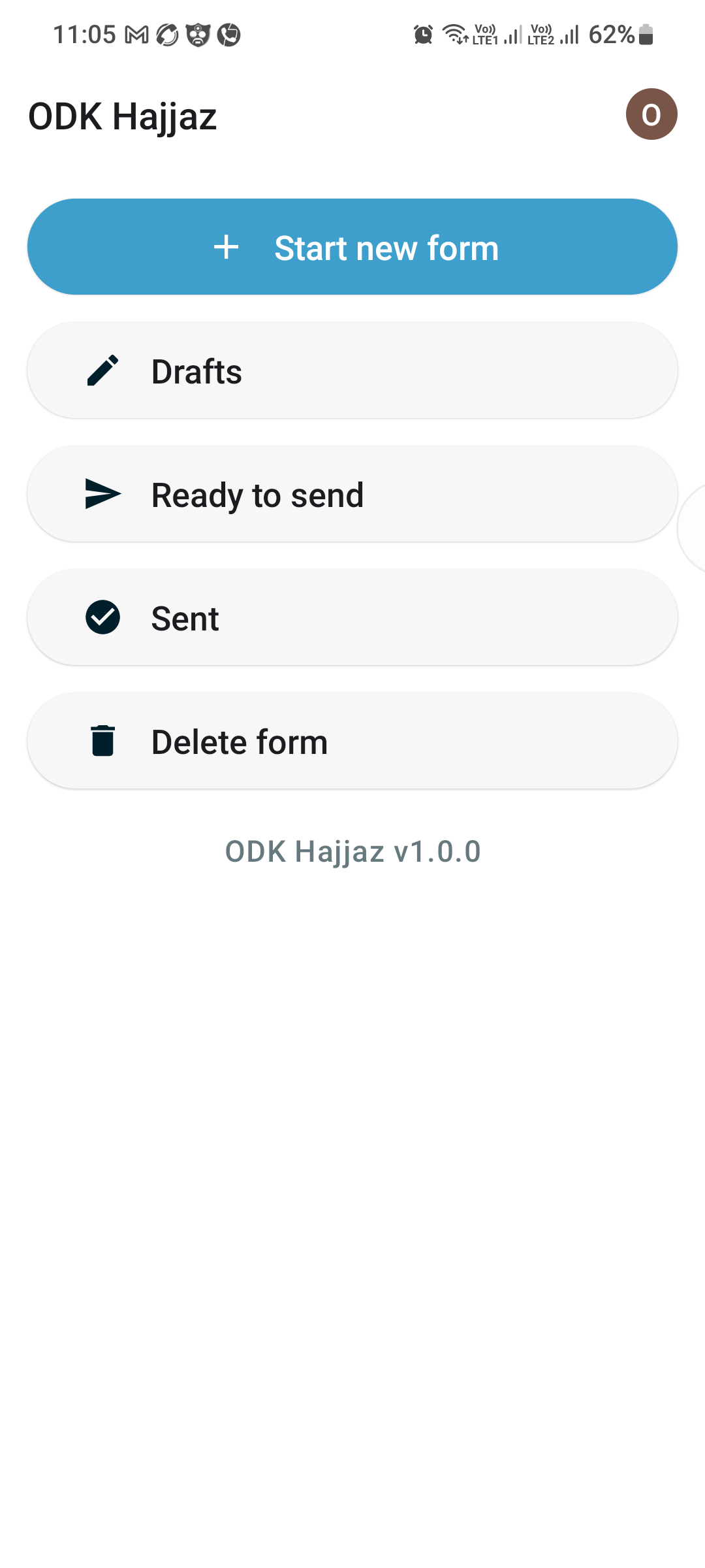 ODK Hajjaz Collect App Project Screen