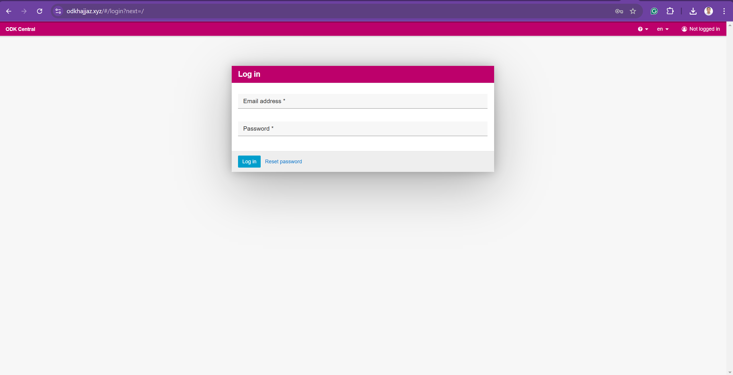 Login to ODK Central